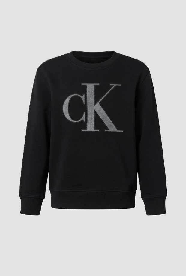 Maglione con logo da bambino nero 