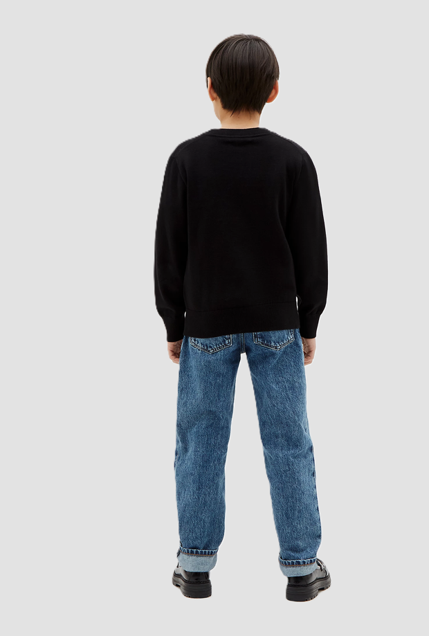Maglione con logo da bambino nero 