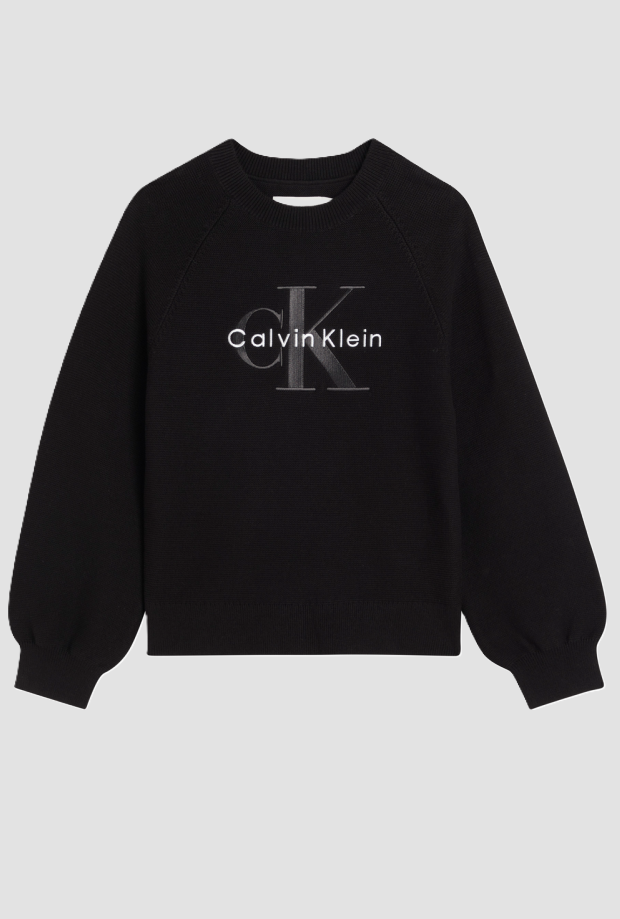 Maglione con logo bambina nero 