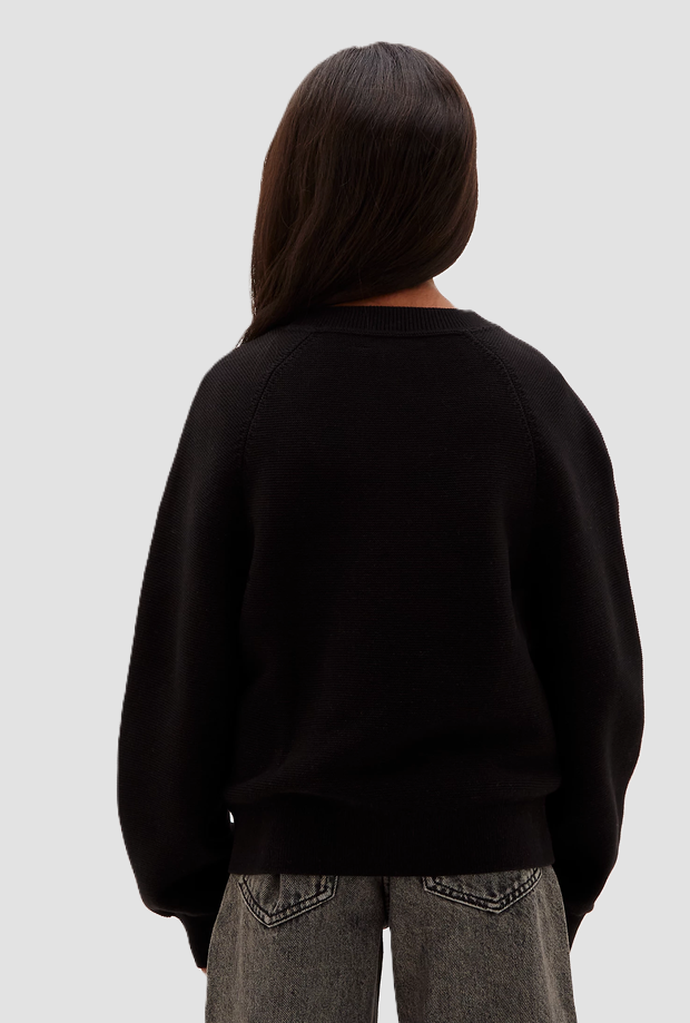 Maglione con logo bambina nero 
