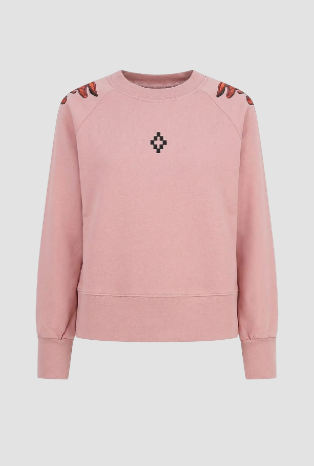 Felpa wings crop donna rosa 