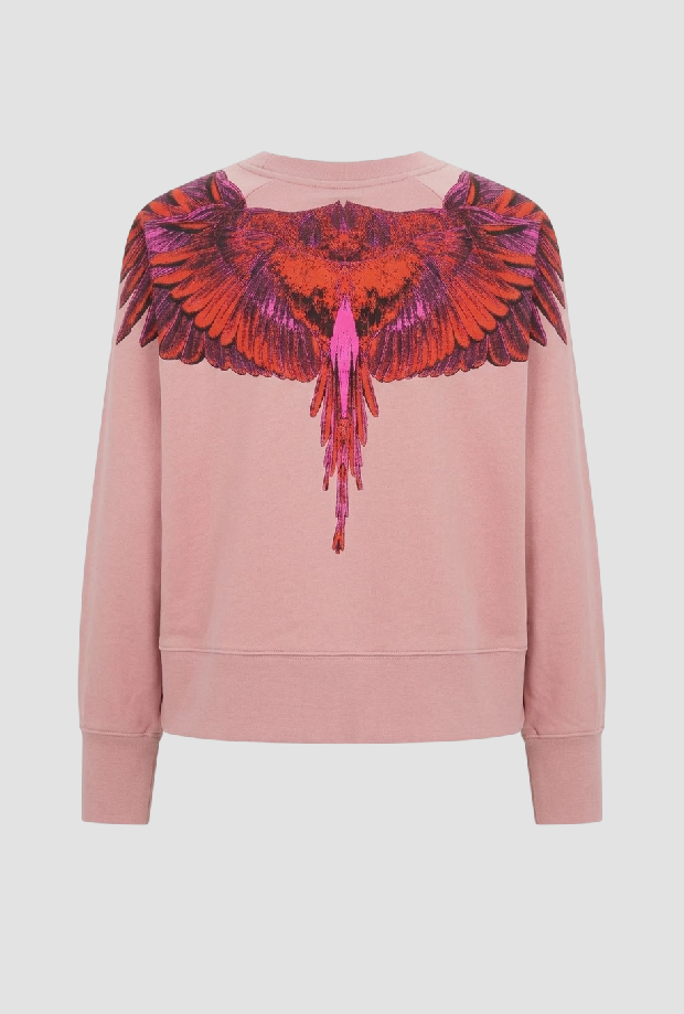 Felpa wings crop donna rosa 