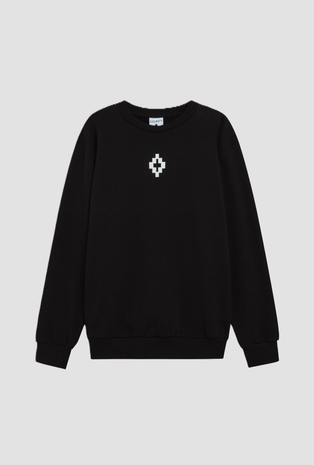 Felpa con logo fronte-retro uomo nero 