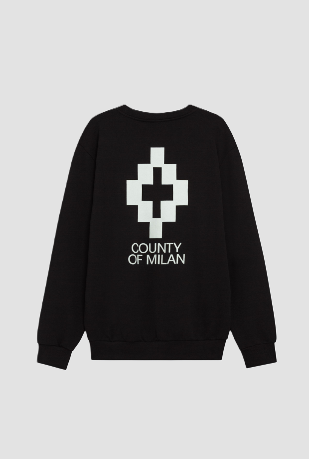 Felpa con logo fronte-retro uomo nero 