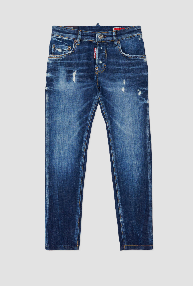 Jeans slim fit bambino blu medio 