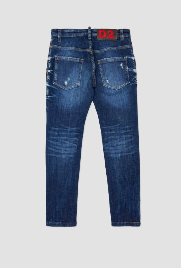 Jeans slim fit bambino blu medio 