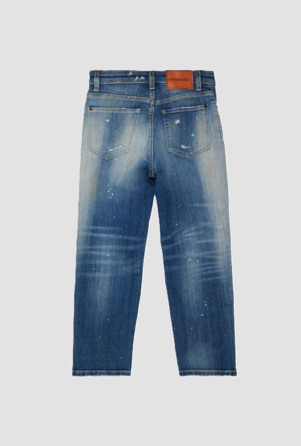 Jeans con patch da bambino blu 