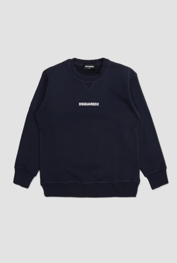 Felpa girocollo bambino blu 