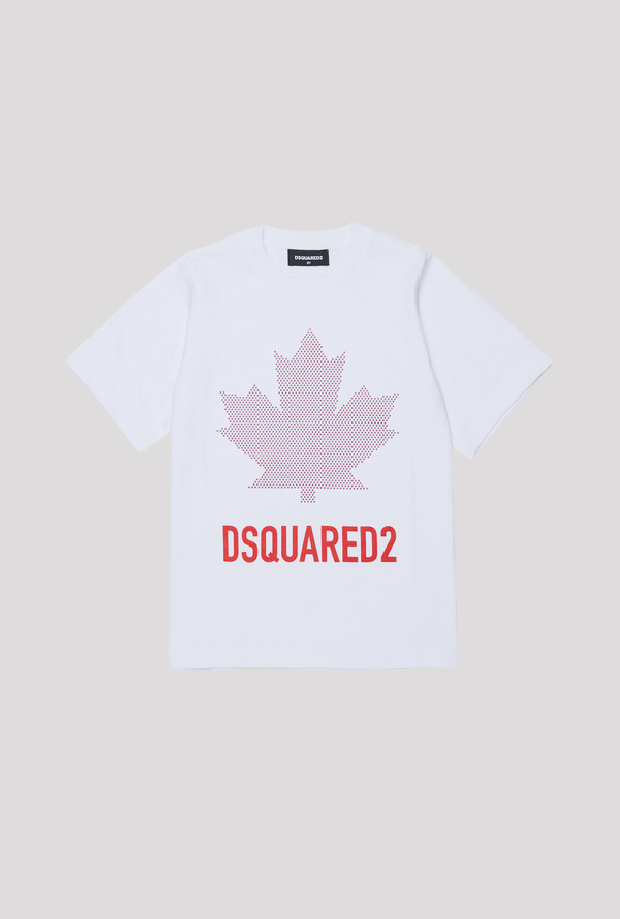 T-shirt con logo bambino bianco 