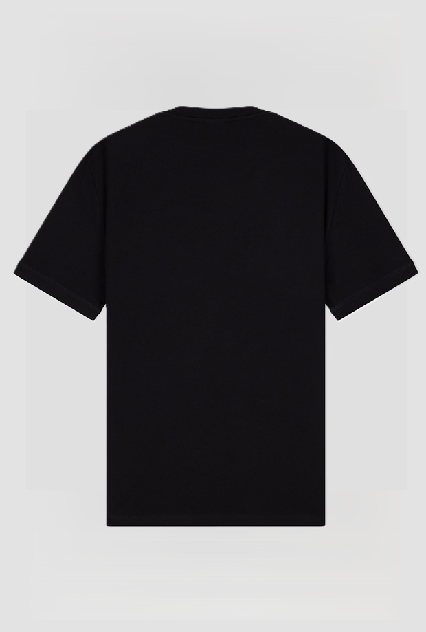 T-shirt con logo e bande da uomo nero 