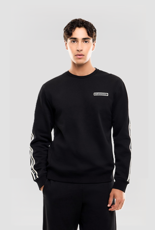 Felpa Logo Series a girocollo da uomo nero 