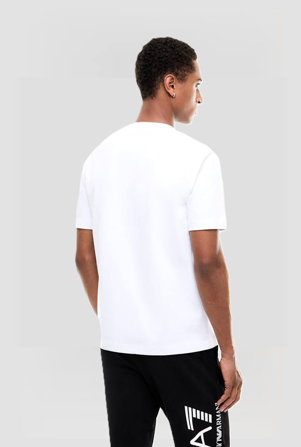 T-shirt con logo frontale da uomo bianco 
