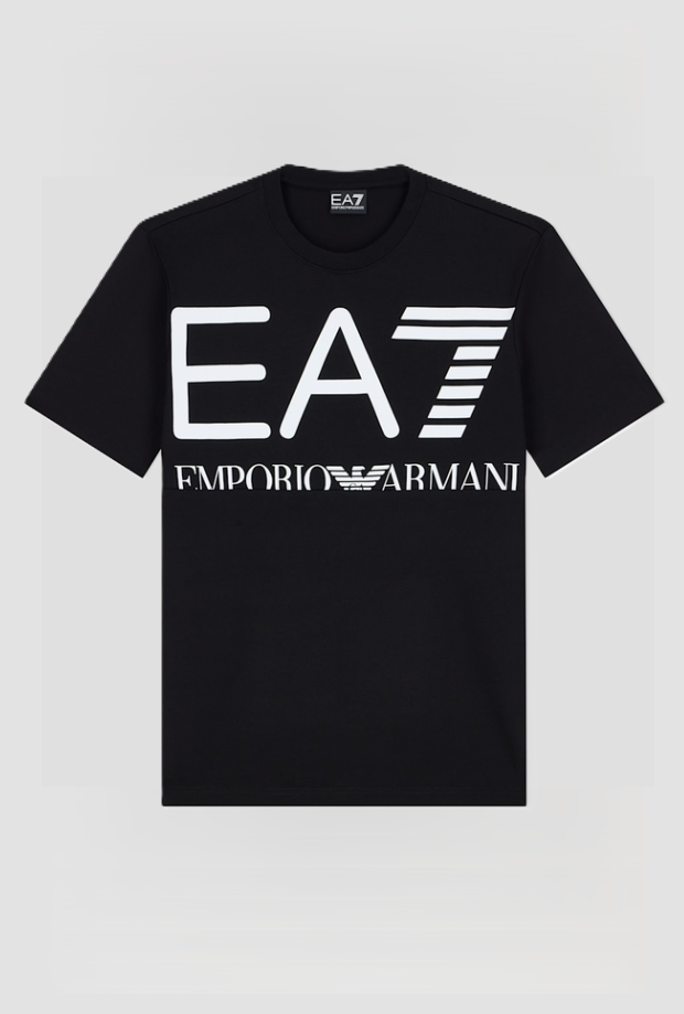T-shirt con logo frontale da uomo nero 