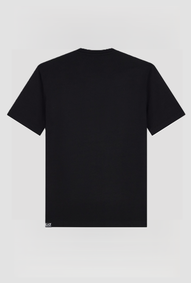 T-shirt con logo frontale da uomo nero 