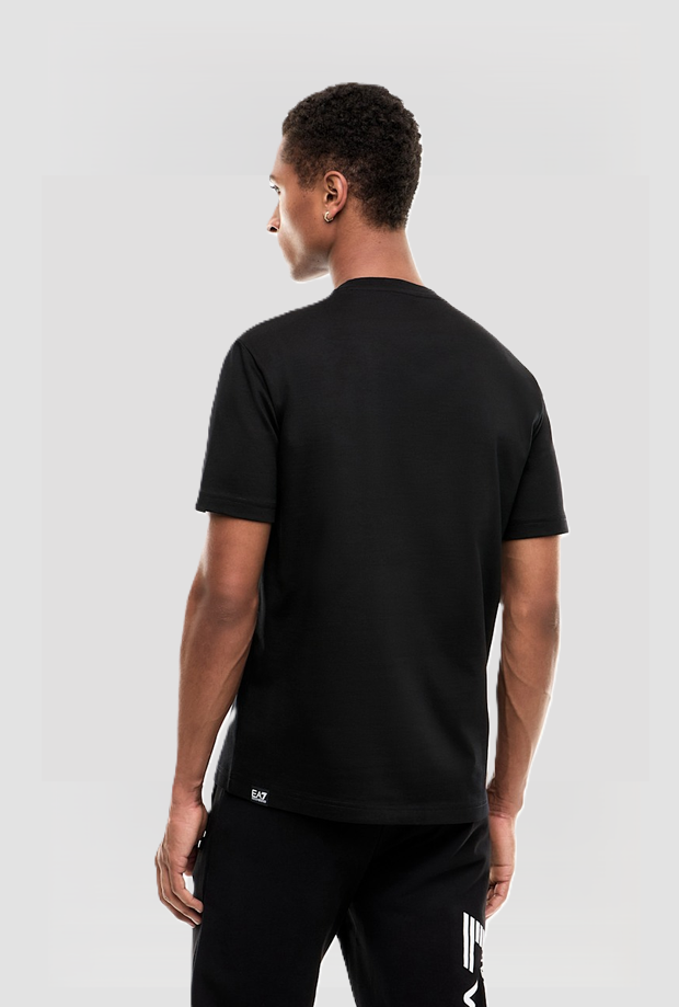 T-shirt con logo frontale da uomo nero 
