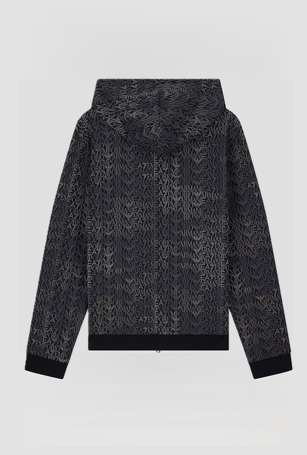 Felpa Logo Series con zip da uomo nero 