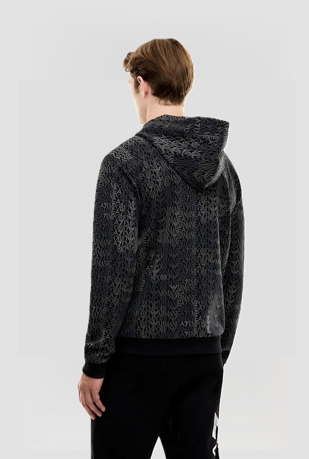 Felpa Logo Series con zip da uomo nero 