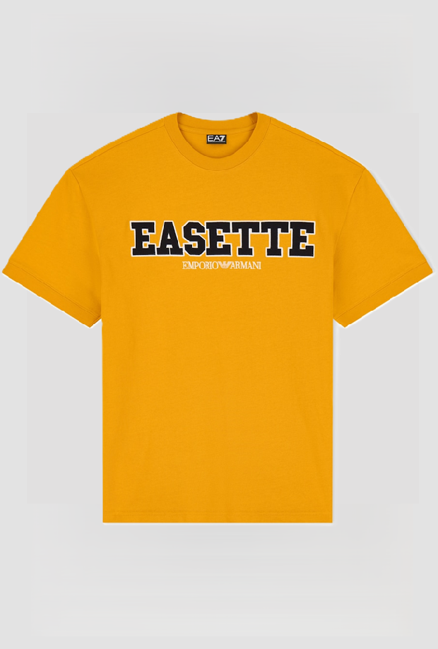 T-shirt con logo da uomo giallo 