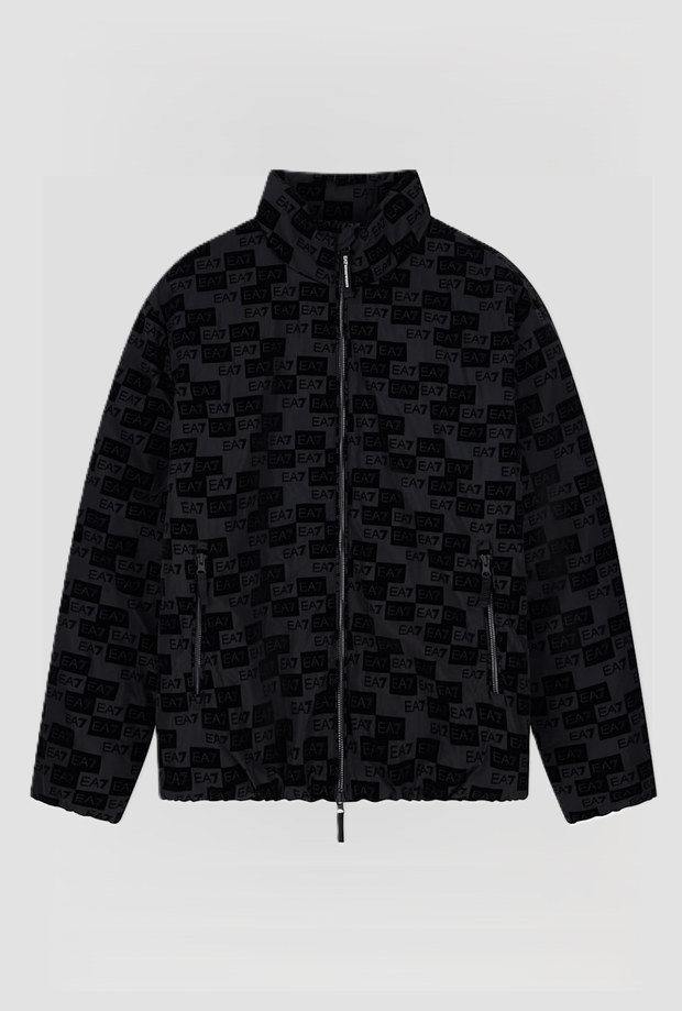 Bomber con cappuccio da uomo nero 