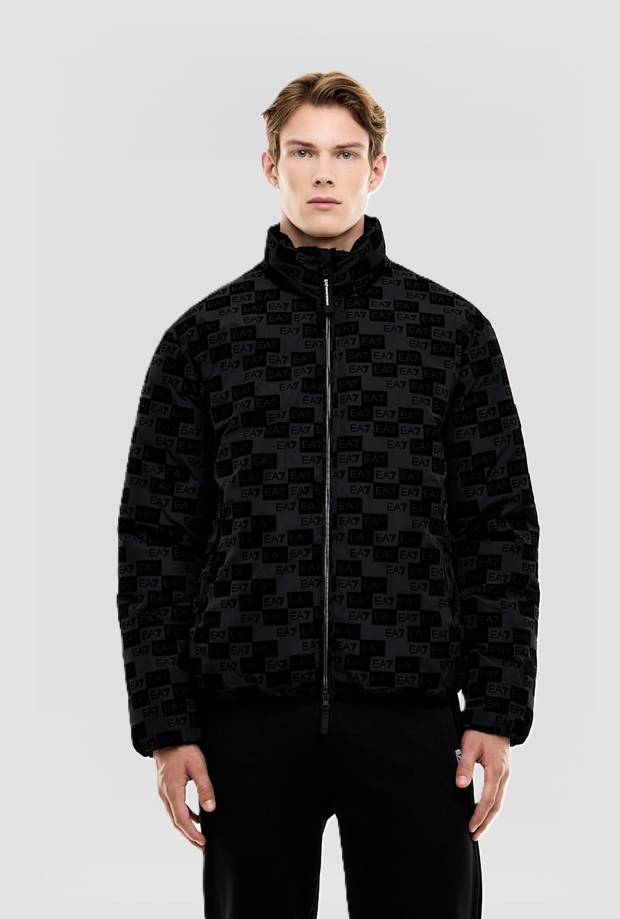 Bomber con cappuccio da uomo nero 