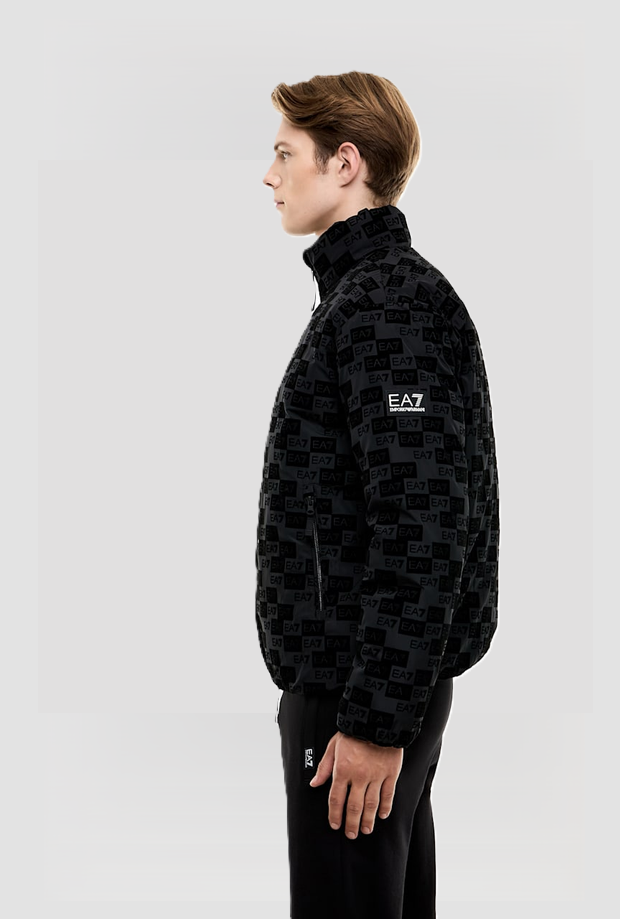 Bomber con cappuccio da uomo nero 