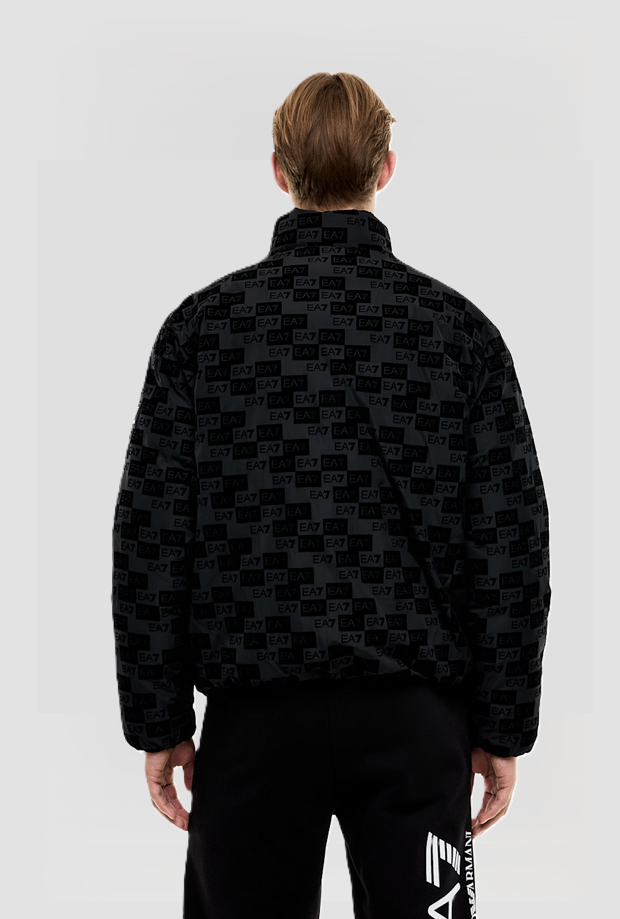 Bomber con cappuccio da uomo nero 