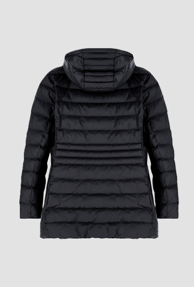 Cappotto trapuntato con cappuccio da donna nero 