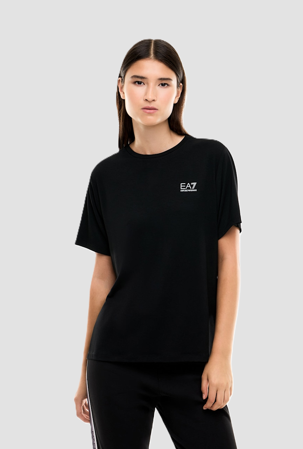 T-shirt tecnica da donna nero 