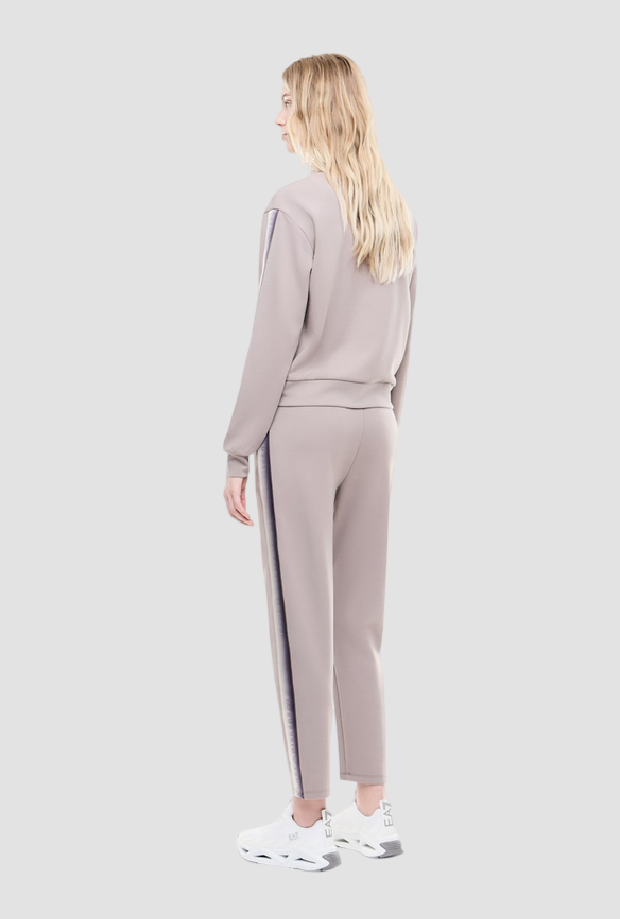 Tuta con bande logate da donna grigio 