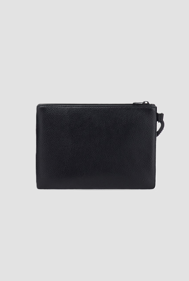 Pochette con logo in rilievo da donna nero 