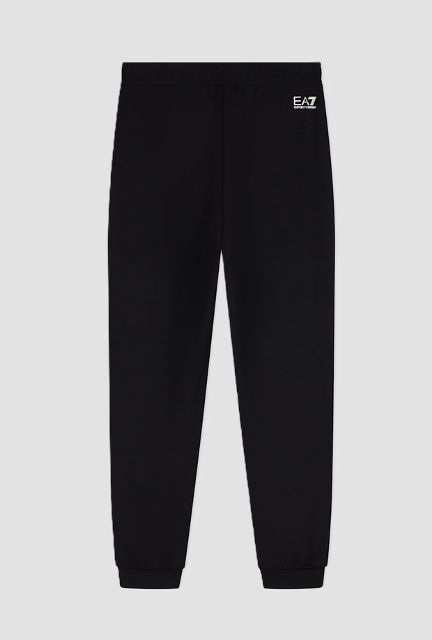 Pantalone con logo in strass da donna nero 