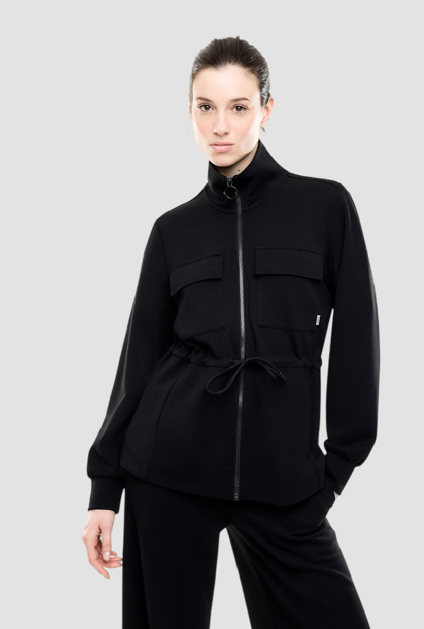Felpa full zip da donna nero 