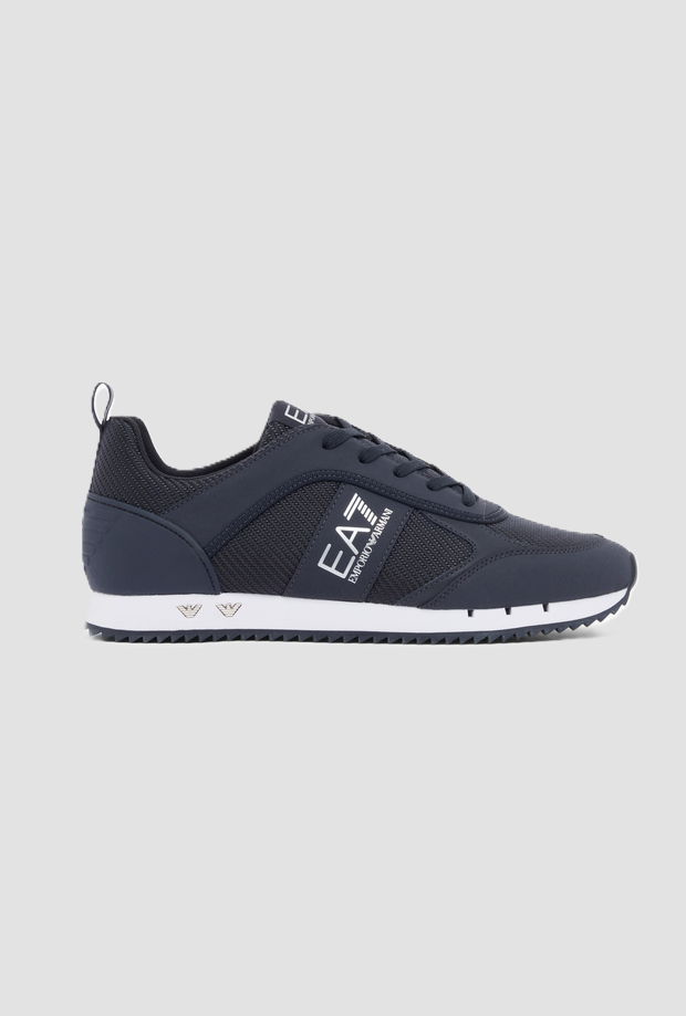 Scarpe con logo EA7 da uomo blu scuro 