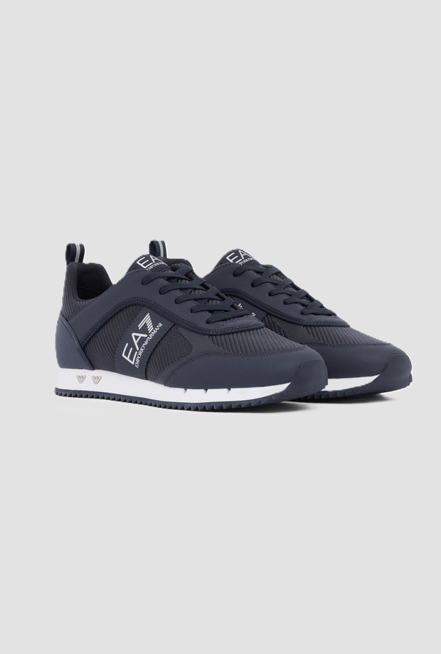 Scarpe con logo EA7 da uomo blu scuro 