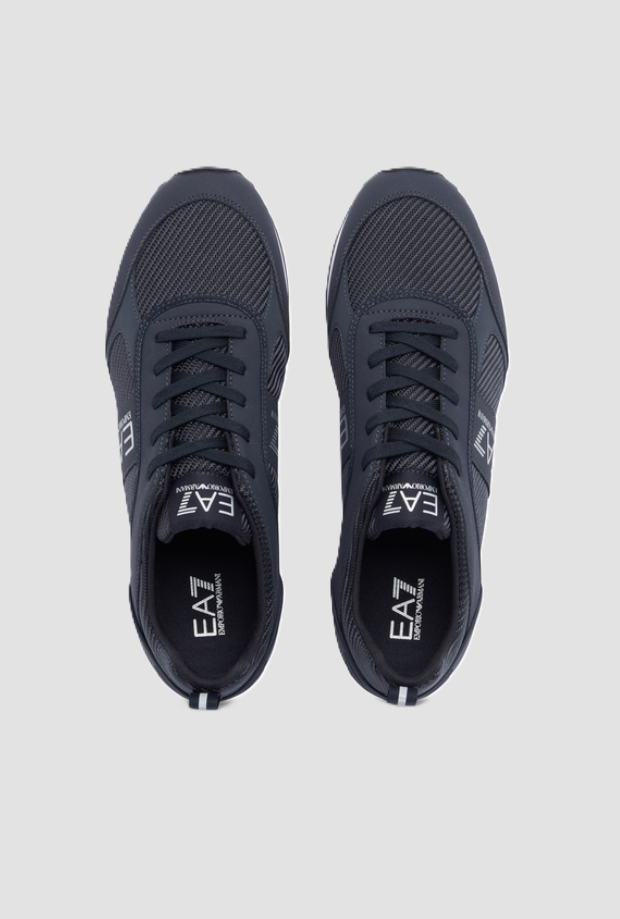 Scarpe con logo EA7 da uomo blu scuro 