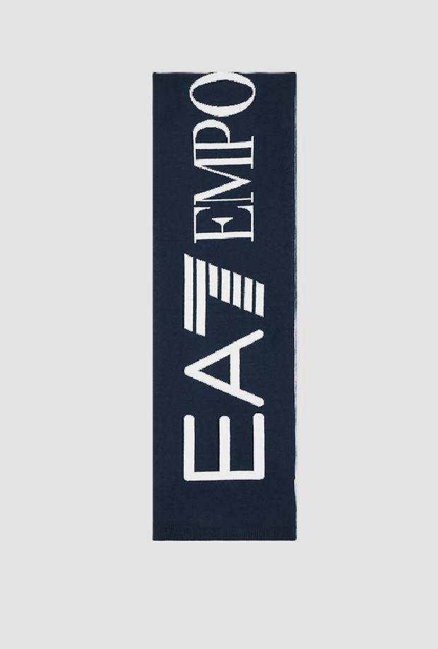 Sciarpa con maxi logo unisex blu scuro 