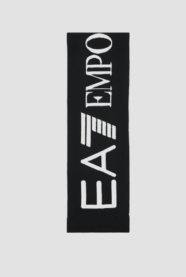 Sciarpa con maxi logo unisex nero 