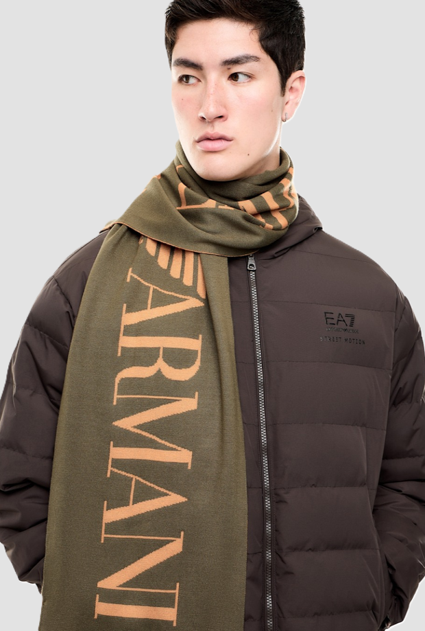 Sciarpa con maxi logo unisex verde 