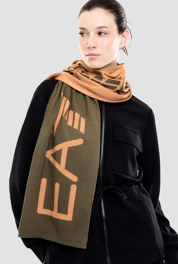 Sciarpa con maxi logo unisex verde 