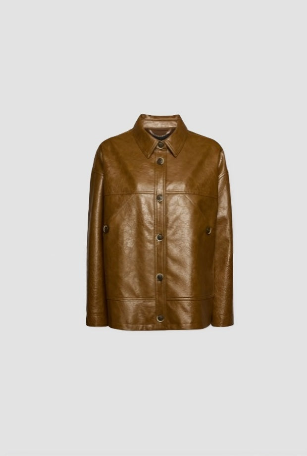 Giacca a camicia donna verde oliva 