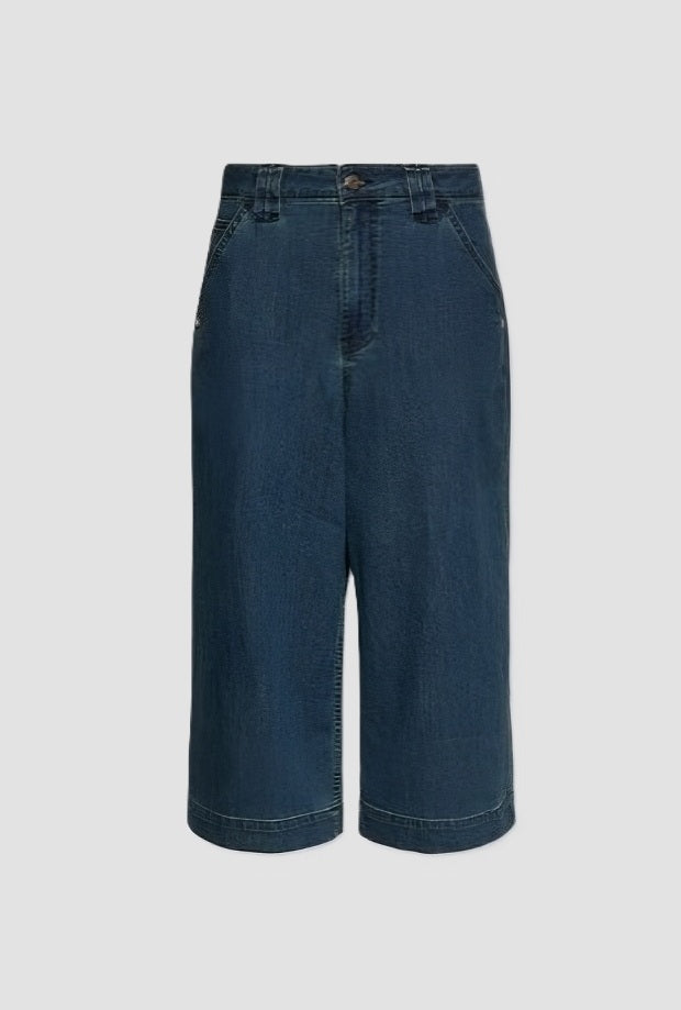 Pantalone con gamba 3/4 donna blu medio 