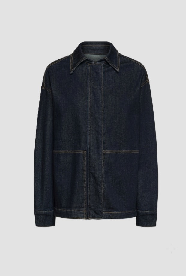 Giacca in denim donna blu scuro 