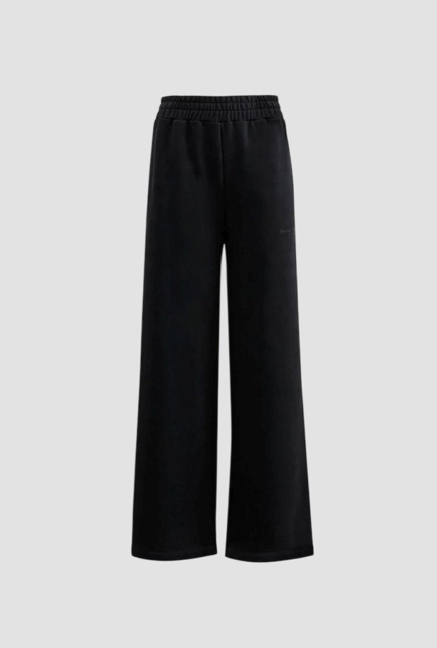 Pantalone in felpa con ricamo donna nero 