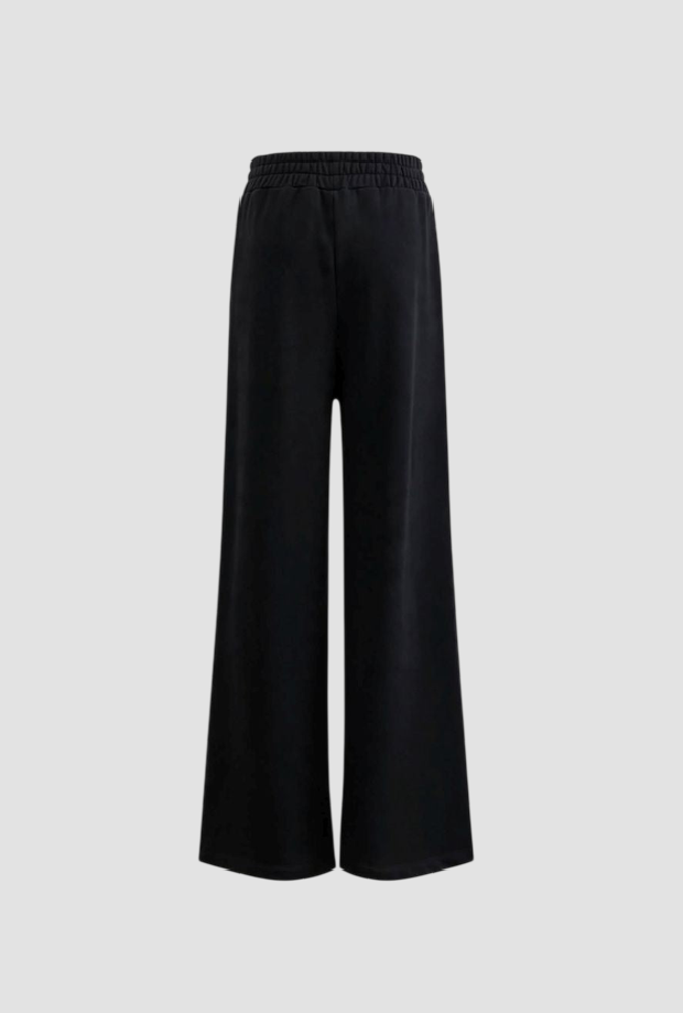 Pantalone in felpa con ricamo donna nero 