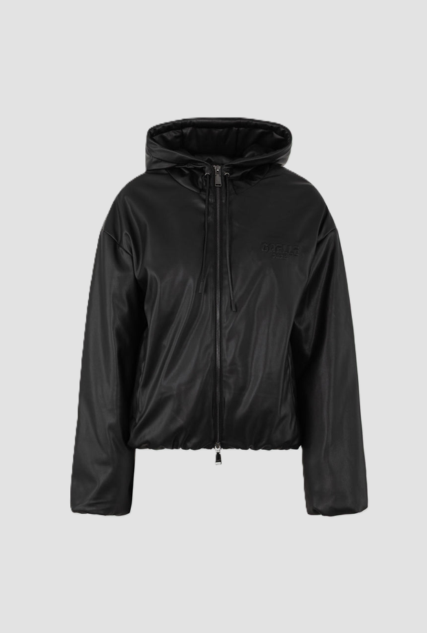 Giubbino bomber in ecopelle donna nero 