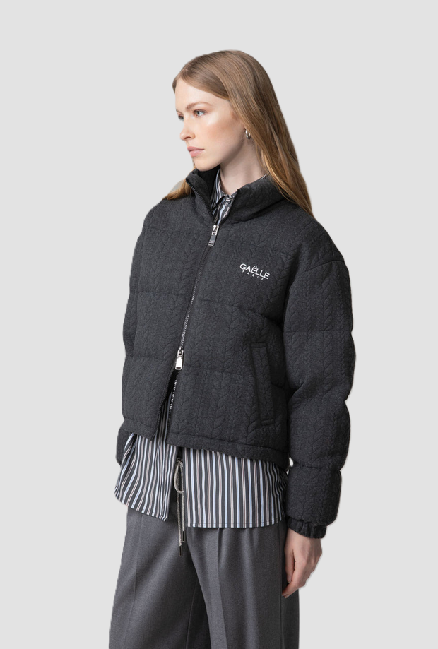Bomber in maglia con logo donna grigio 