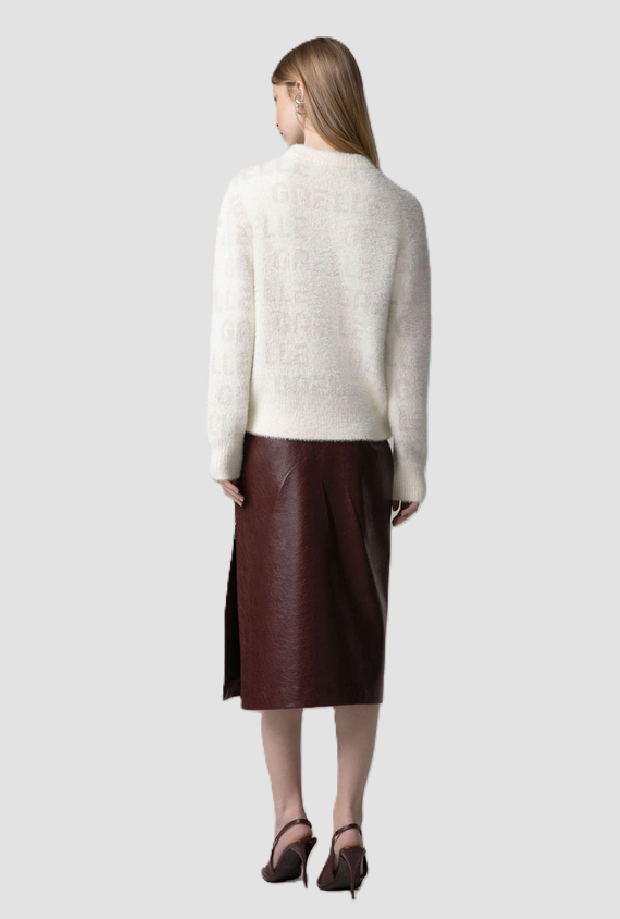 Pullover con personalizzazione donna crema 