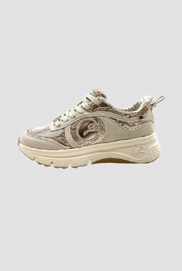 Scarpe pitonate da donna crema 