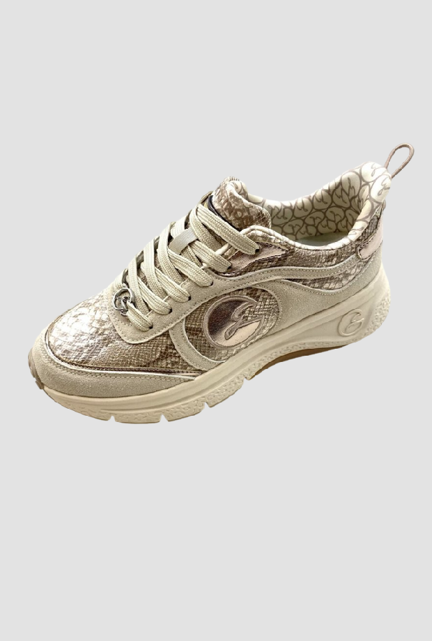 Scarpe pitonate da donna crema 
