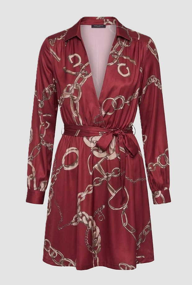 Abito con stampe donna rosso 